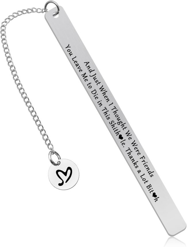 Funny Bookmark for Friend Women Book Lover Gift Friendship Gifts Reading Gift for Women Female Book Club Gifts Friendship Bookmarks Metal Book Marker for Reading Women Birthday Graduation Gifts