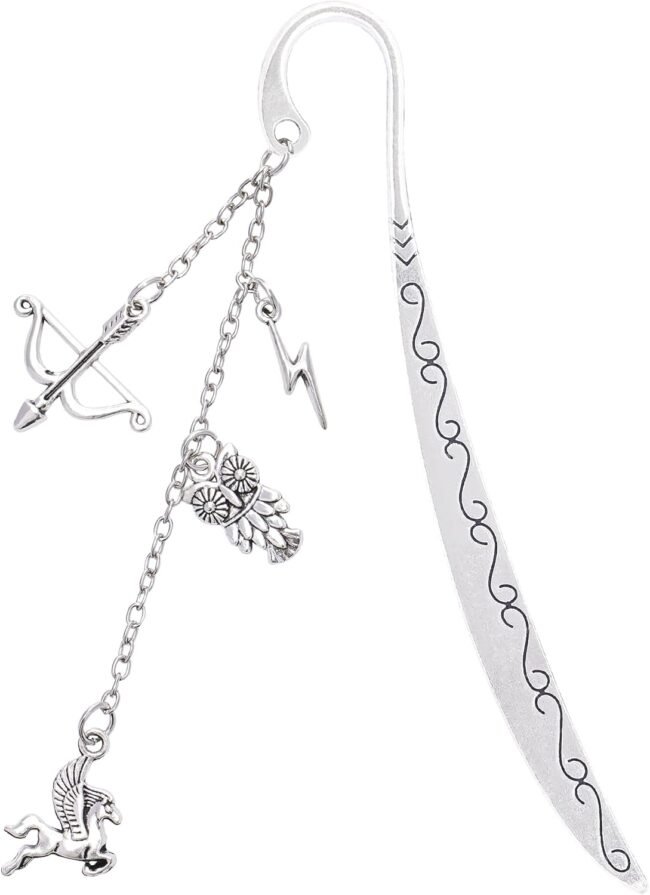 Fantasy Metal Bookmark Gifts - Charm Horse Bow and Arrow Owl Lightning Book Mark Reading Men Book Lovers Pegasus Unique Merch Page Marker Boy Kids Bookish Students Teachers Birthday School