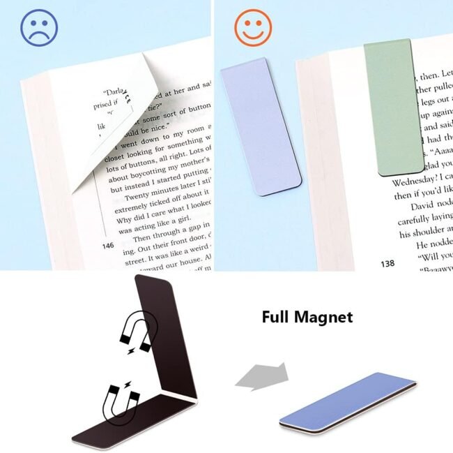 12 Pack Magnetic Bookmark, Book Marker Clip for Teachers, Students, Book Lovers, Printing on 2 Side - Image 2