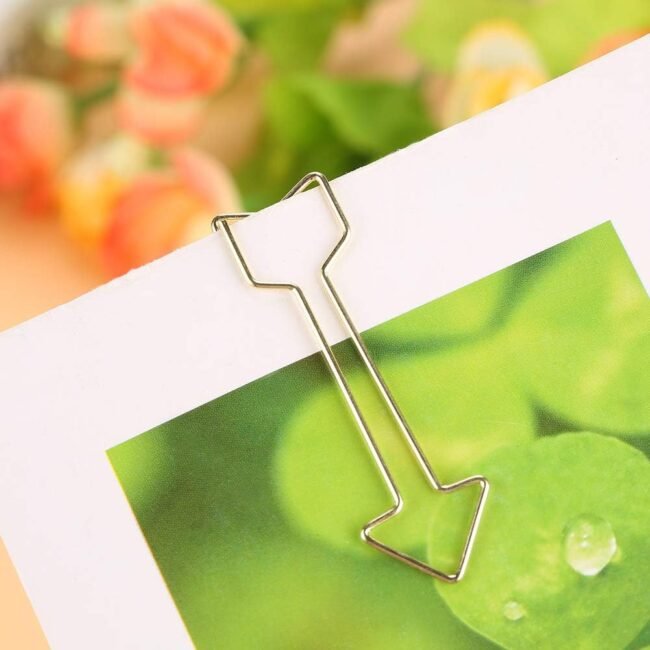 12Pcs Metal Bookmark Clip Gold Paper Clip Office Arrow Page Marker School Students Bookmark Marking Clip 2x0.6inch - Image 2