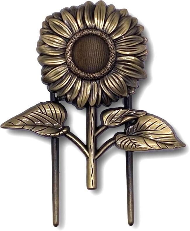 Vintage Page Holder Journal Clips, Sunflower Design, Antique Brass Finish, Gift for Writers