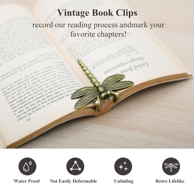 Vintage Bookmark Free Your Hands, Metal Book Marker Clip Effortlessly Hold Open Your Journal While Writing Perfect Gift for Book Lovers, Writers, and Readers Page Holder - Image 2