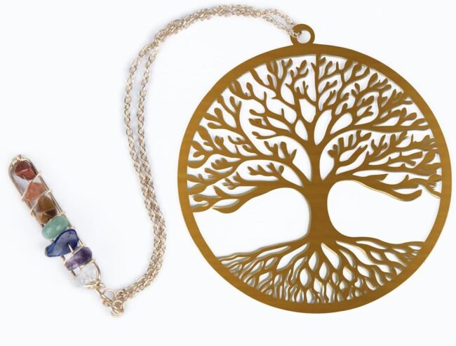 Metal Bookmarks for Women Book Lovers, Tree of Life Stainless Steel Bookmark with Healing Crystal Pendant, Unique Birthday Christmas Anniversary Gifts for Readers Friends Teacher Classmate