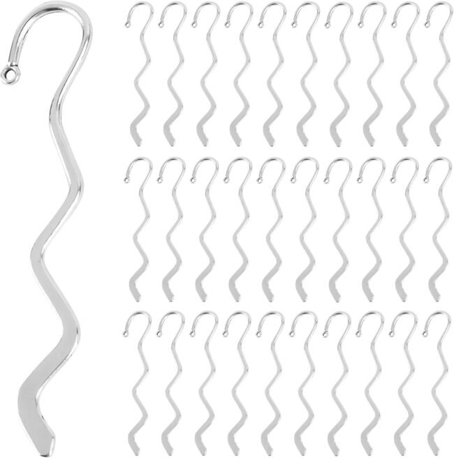 20 Pack Silver Alloy Metal Bookmark Hook with Wave Shaped for Teacher Reading Enthusiasts