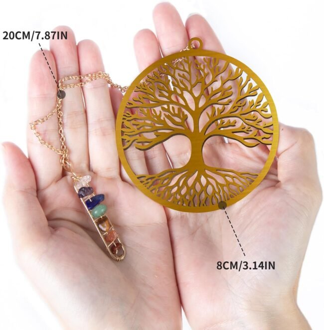 Metal Bookmarks for Women Book Lovers, Tree of Life Stainless Steel Bookmark with Healing Crystal Pendant, Unique Birthday Christmas Anniversary Gifts for Readers Friends Teacher Classmate - Image 2