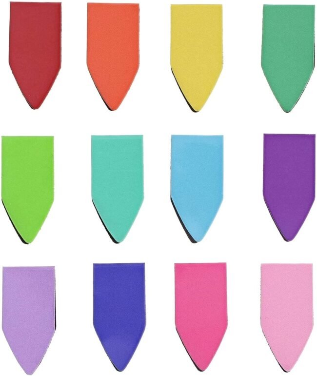 72 Pack Rainbow Arrow Magnetic Bookmarks - Bulk Mini Magnet Page Clip Markers for Reading - 12 Colors (1 x 0.5 in)